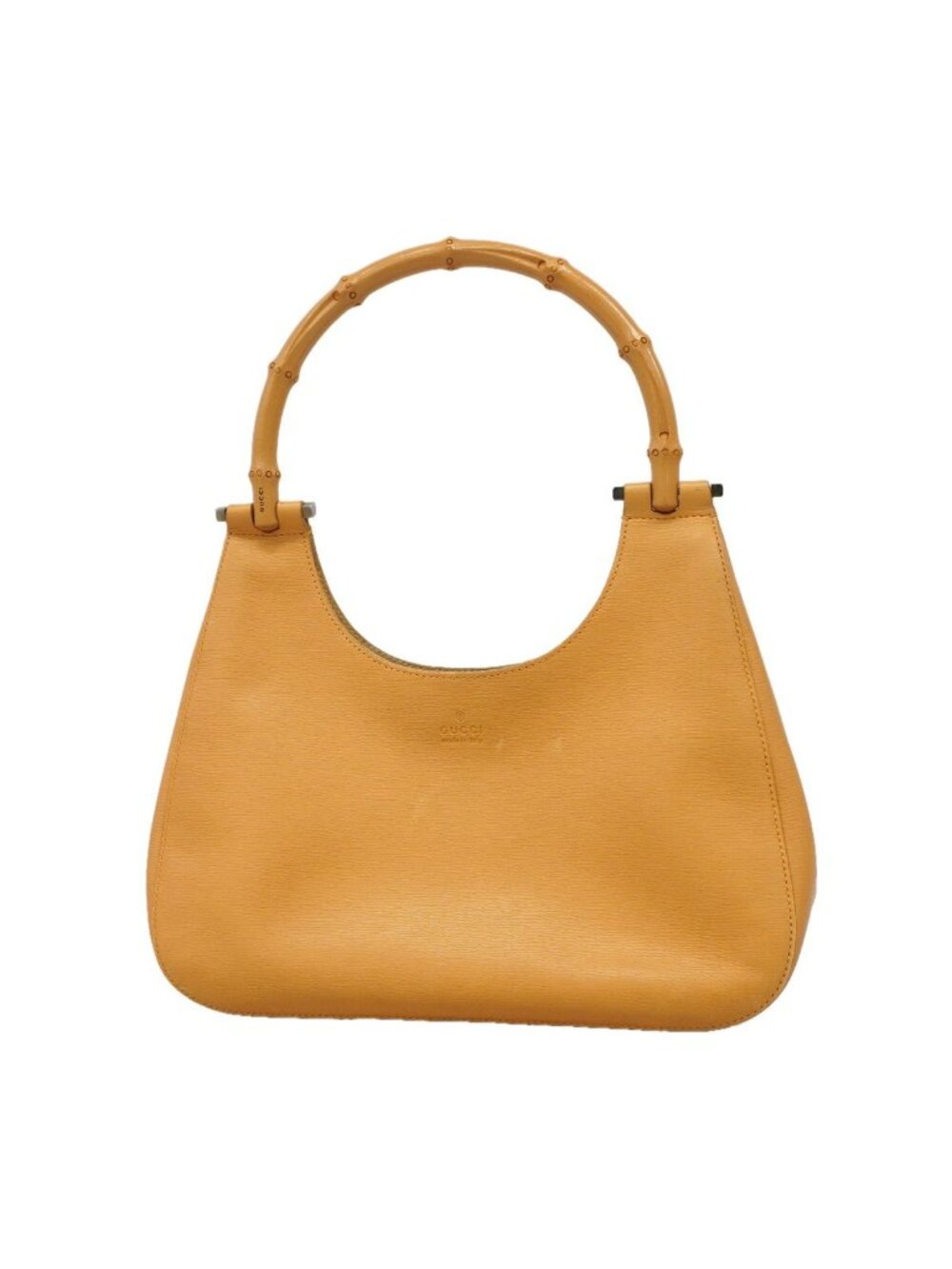 Gucci Handbag Bamboo Leather Light Brown Silver